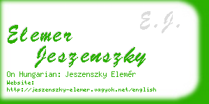 elemer jeszenszky business card